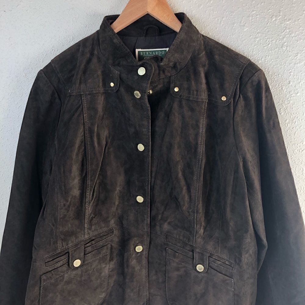 NWT Bernardo Green Leather Jacket Size L - Picture 2 of 8